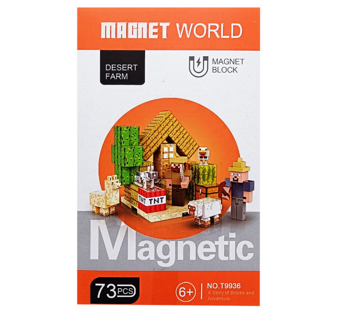 Детский магнитный конструктор "Майнкрафт" T9936, 73 детали
