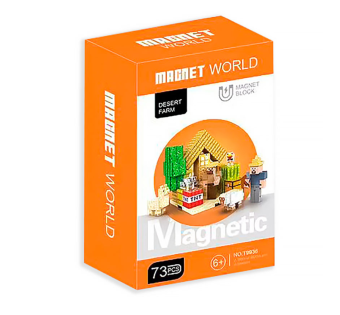 Детский магнитный конструктор "Майнкрафт" T9936, 73 детали
