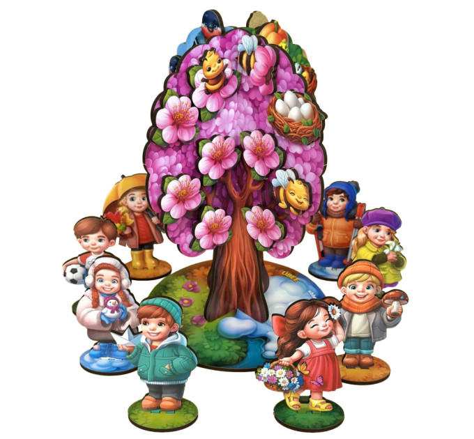 Детская настольная игра "Времена года абрикоса" (ПСД295) PSD295 деревянная