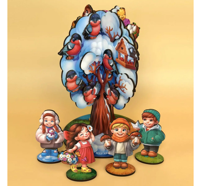 Детская настольная игра "Времена года абрикоса" (ПСД295) PSD295 деревянная