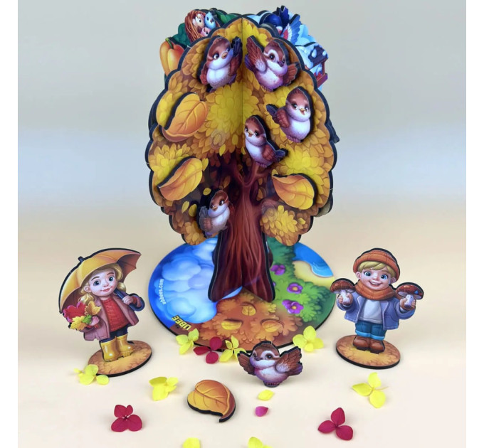 Детская настольная игра "Времена года абрикоса" (ПСД295) PSD295 деревянная