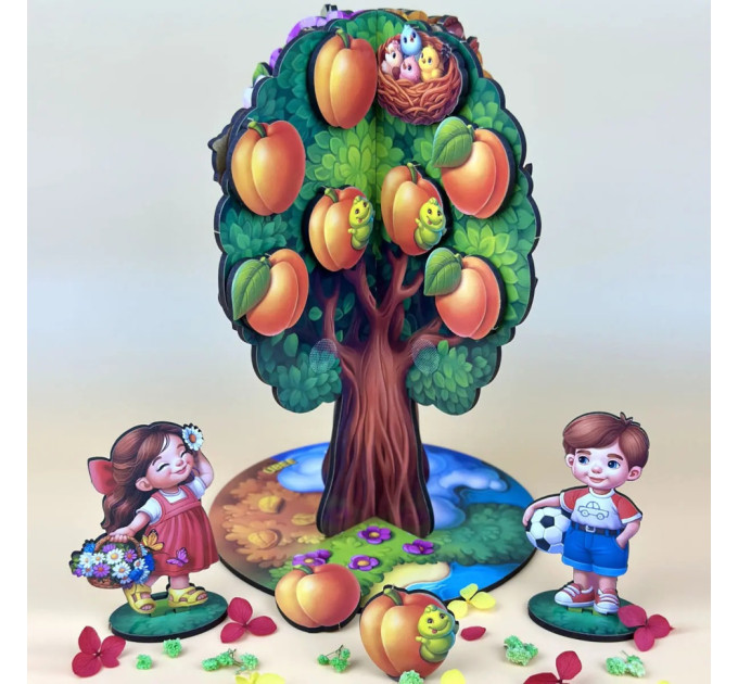 Детская настольная игра "Времена года абрикоса" (ПСД295) PSD295 деревянная