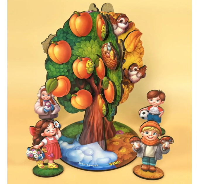 Детская настольная игра "Времена года абрикоса" (ПСД295) PSD295 деревянная