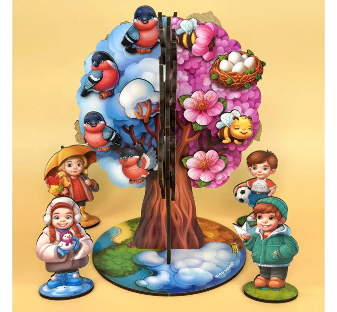 Детская настольная игра "Времена года абрикоса" (ПСД295) PSD295 деревянная