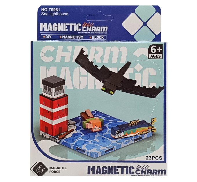 Детский магнитный конструктор Minecraft 9961, 23 детали