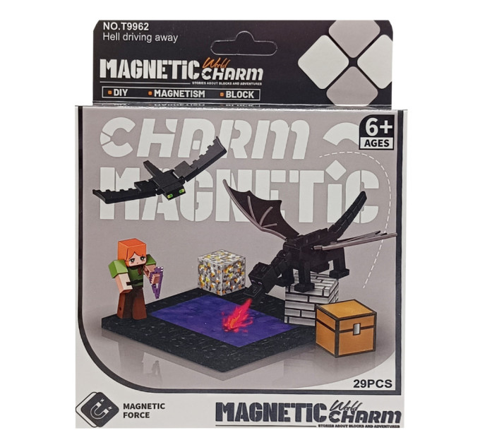 Детский магнитный конструктор Minecraft 9962, 29 деталей