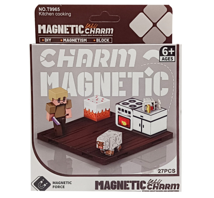 Детский магнитный конструктор Minecraft 9965, 27 деталей