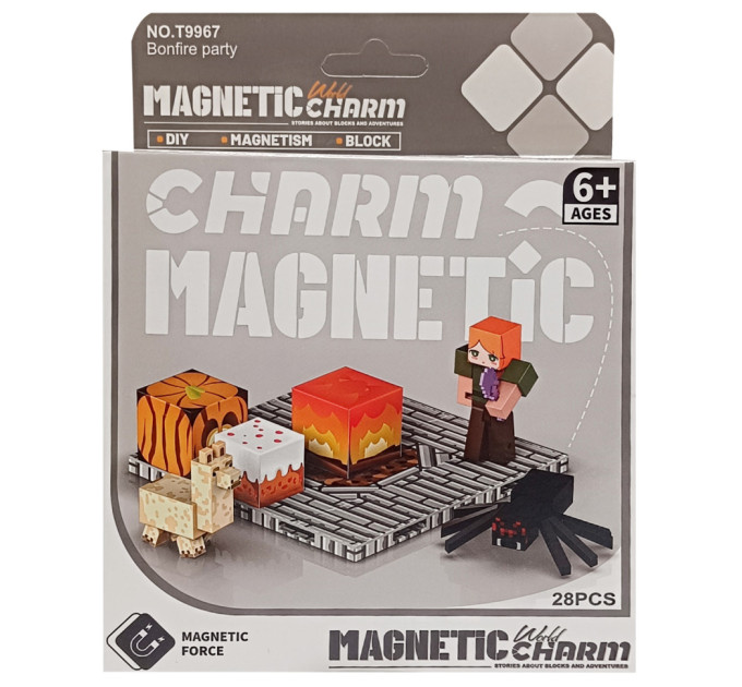 Детский магнитный конструктор Minecraft 9967, 28 деталей