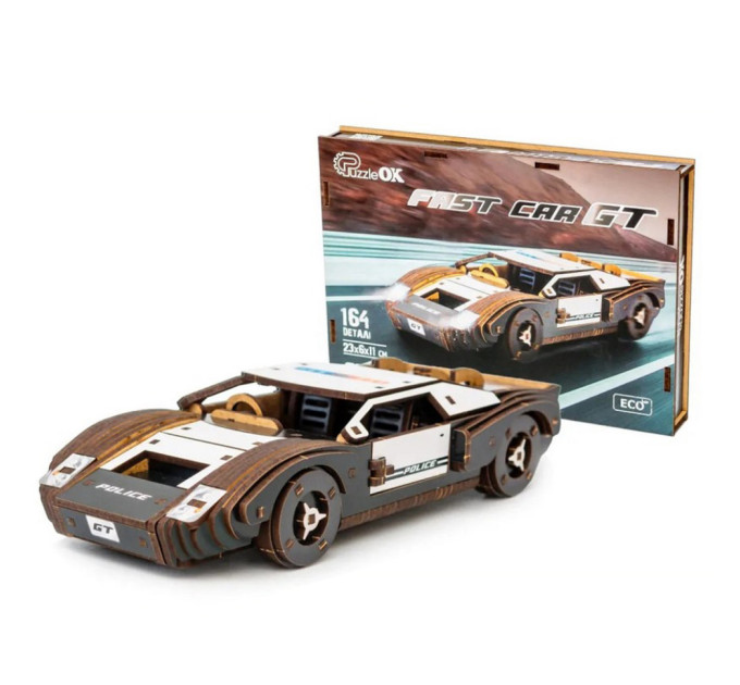Деревянный 3D конструктор Fast car Gt Puz-26916, 164 детали