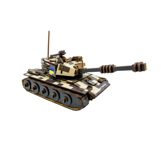 Деревянный 3D конструктор Танк 162-0074, 162 детали