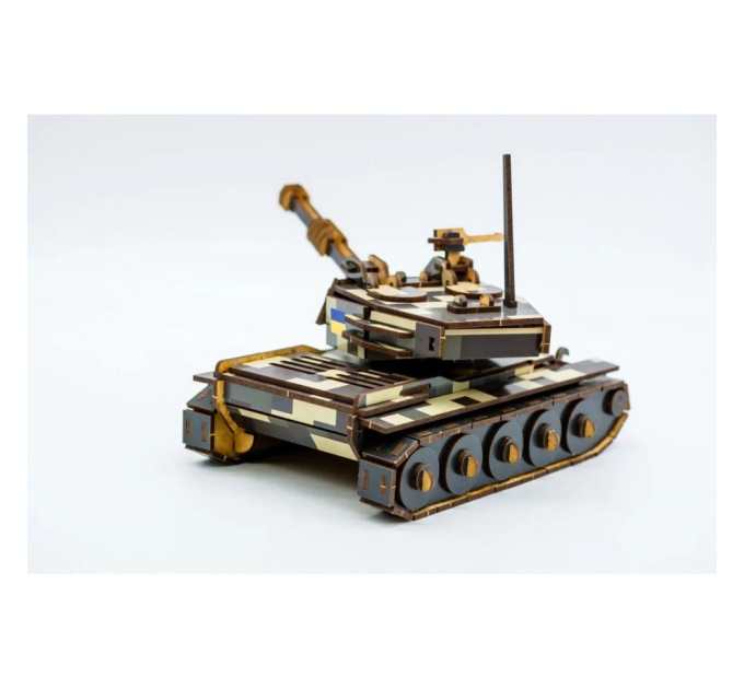 Деревянный 3D конструктор Танк 162-0074, 162 детали
