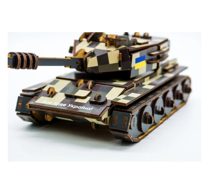 Деревянный 3D конструктор Танк 162-0074, 162 детали
