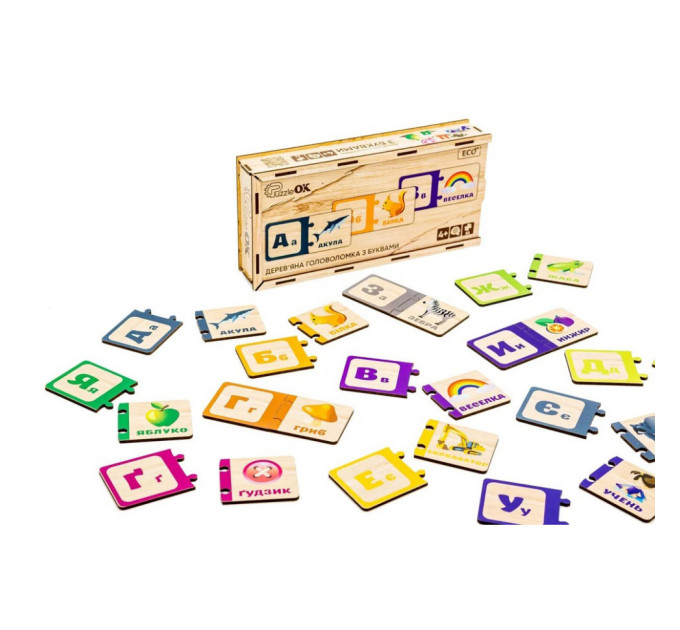 Деревянная детская головоломка с буквами Puz-22335