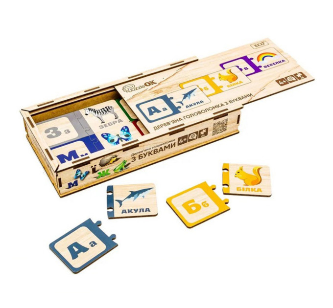 Деревянная детская головоломка с буквами Puz-22335