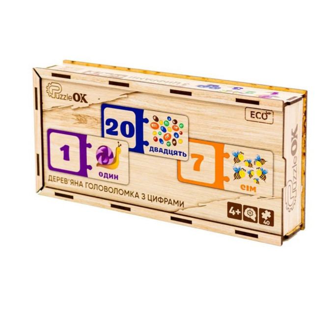 Деревянная головоломка-пазл с цифрами Puz-53322