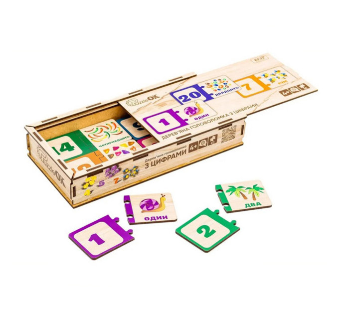 Деревянная головоломка-пазл с цифрами Puz-53322