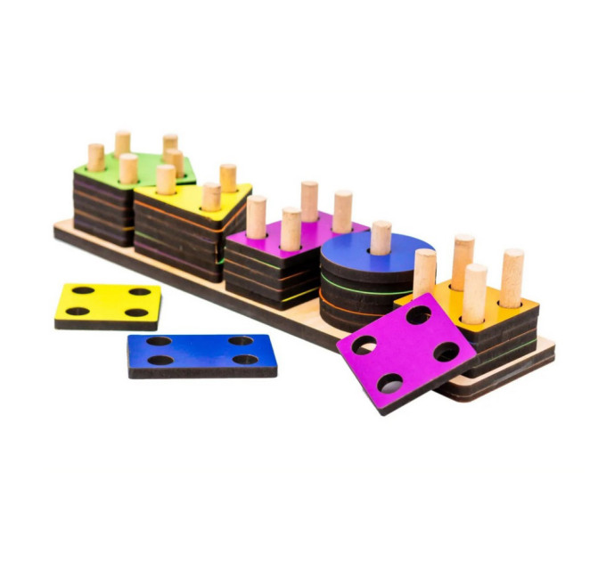 Детский деревянный сортер Фигуры Монтессори Puz-90320