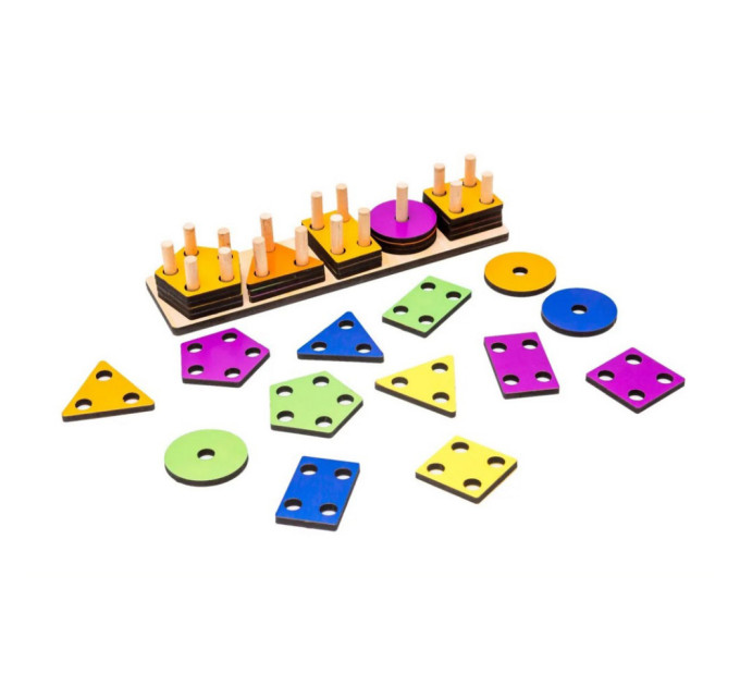 Детский деревянный сортер Фигуры Монтессори Puz-90320