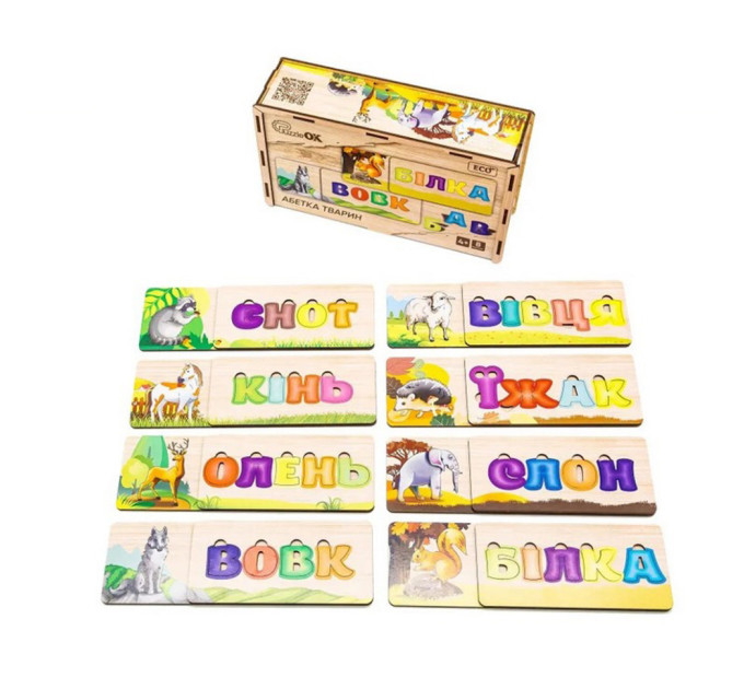 Развивающая деревянная игрушка-пазл Азбука животных Puz-91768