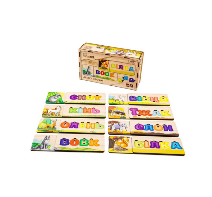Развивающая деревянная игрушка-пазл Азбука животных Puz-91768
