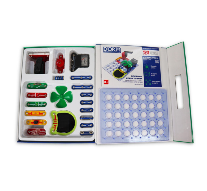 Электронный конструктор "Альтернативная энергия" DOKA D70711, 50 схем