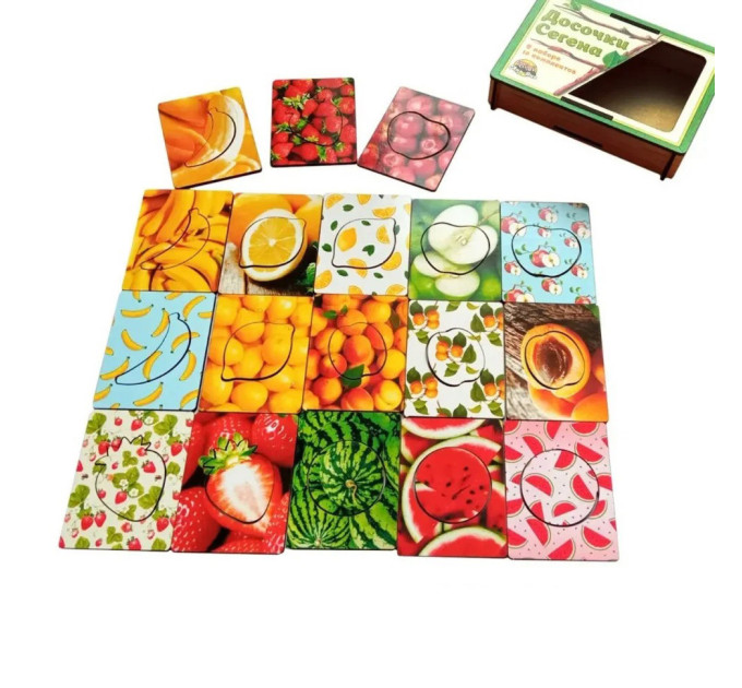 Деревянные Досточки Сегена "Фрукты" Ubumblebees (ПСФ035) PSF035 с узорами