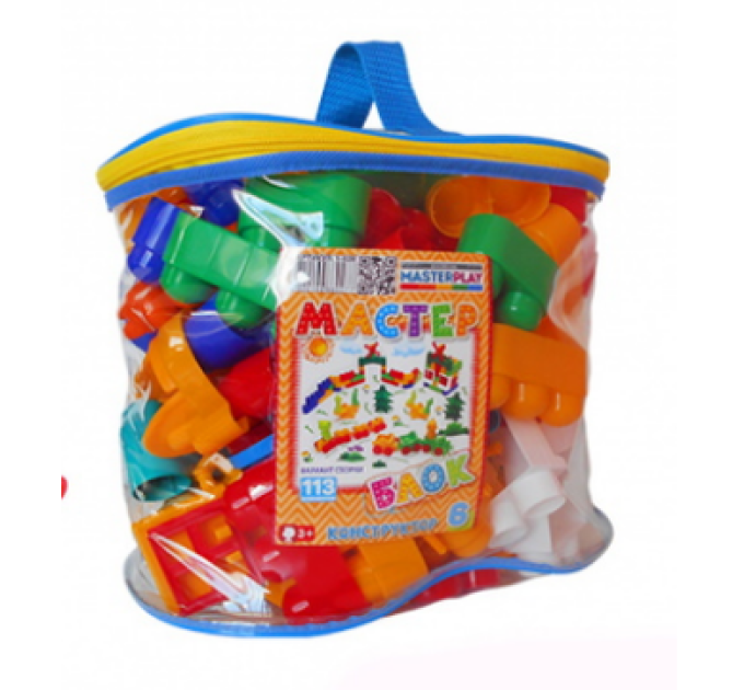 Дитячий конструктор з великими деталями "Майстер Блок" 1-028, 113 дет.