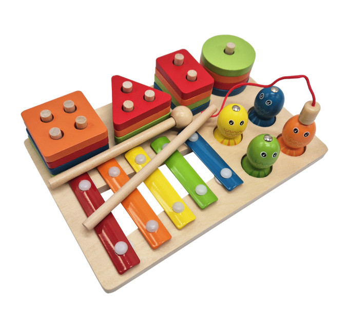Детская деревянная игрушка "Рыбалка-Ксилофон" C15006 магнитная