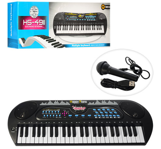 Детский синтезатор с микрофоном HS4931 функция записи