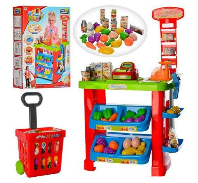 Дитячий ігровий набір Магазин 661-80 з візком та продуктами