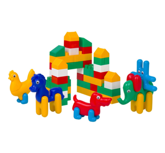 Детский конструктор с большими деталями "Зоо Блок" №4 1890, 59 деталей