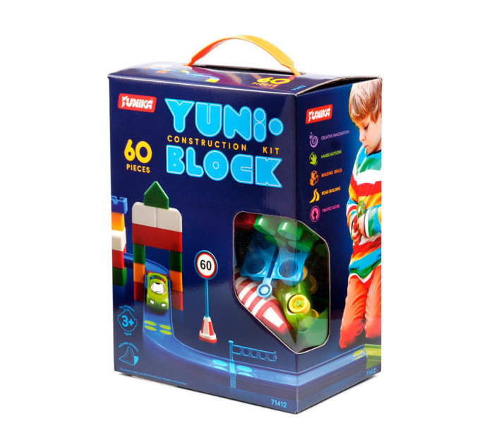 Конструктор детский "YUNI-BLOK" 71412, 60 крупных деталей