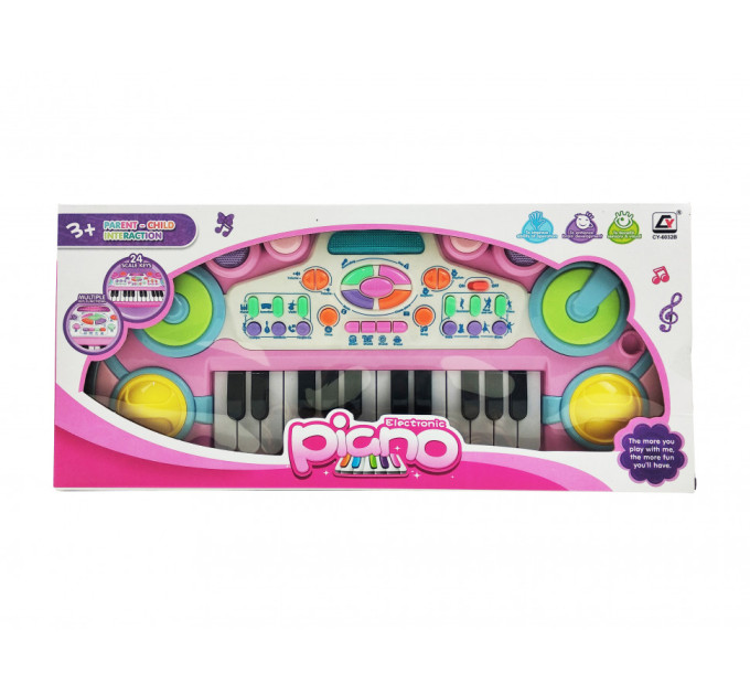Детский синтезатор CY-6032B(Pink), 24 клавиши