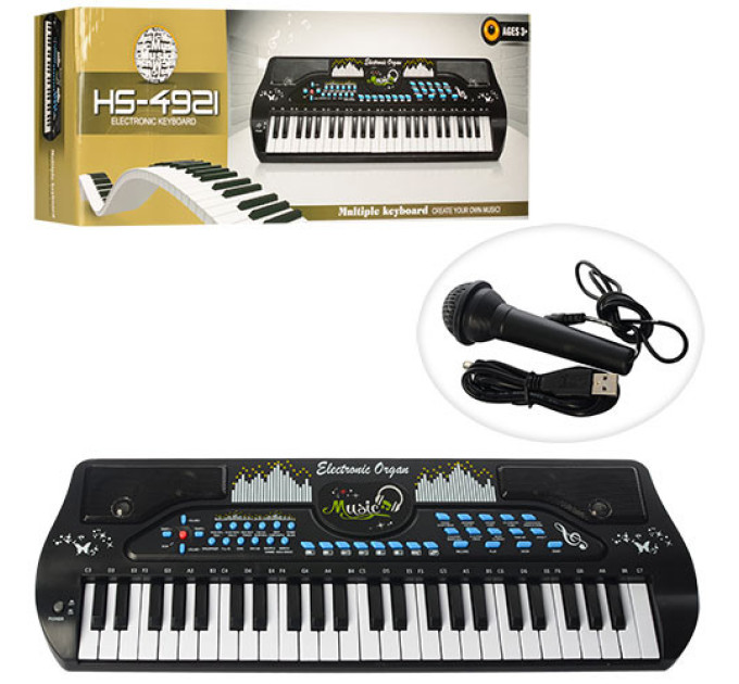Детский синтезатор с микрофоном HS4921 от сети