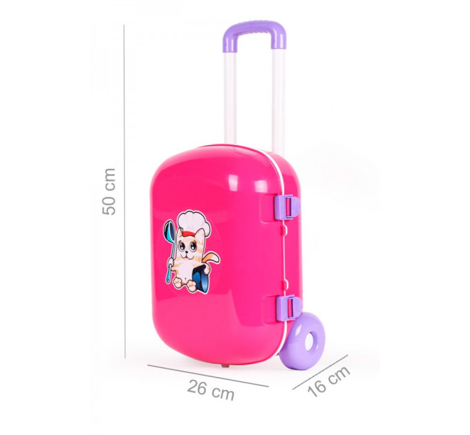 Игрушечная кухня с набором посуды 6061TXK в чемодане