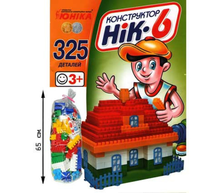 Детский конструктор НИК-6 70934, 325 больших деталей