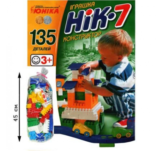 Детский конструктор НИК-7 70941, 135 больших деталей