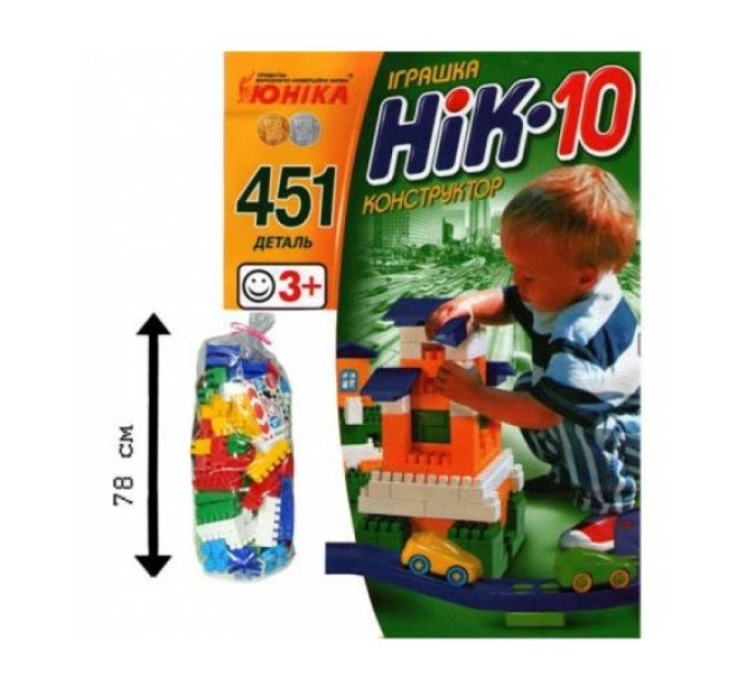 Детский конструктор НИК-10 70972, 451 большая деталь