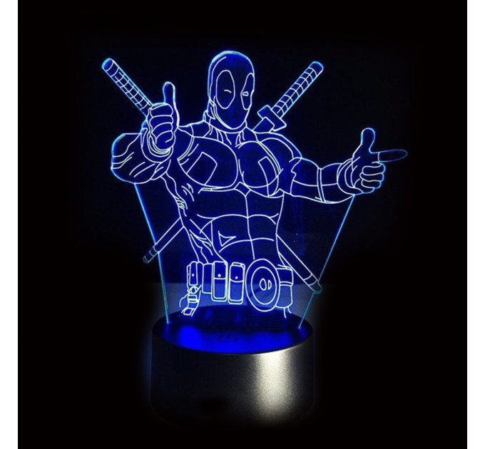 3D Светильник Дедпул 13-1