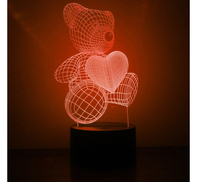 3D Светильник Мишка 15959-2-3