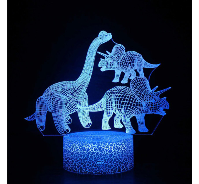 3D Светильник сенсорный Динозаврики 15952-3-19