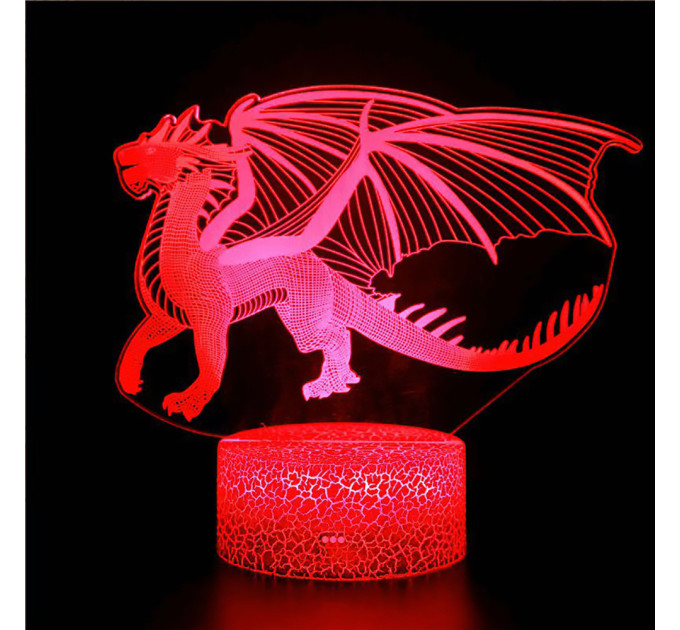3D Светильник сенсорный Летящий дракон 15959-2-8