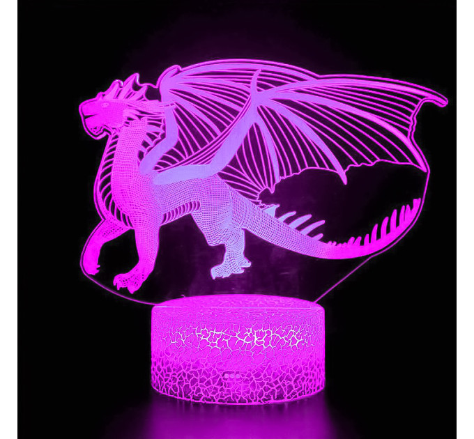 3D Светильник сенсорный Летящий дракон 15959-2-8