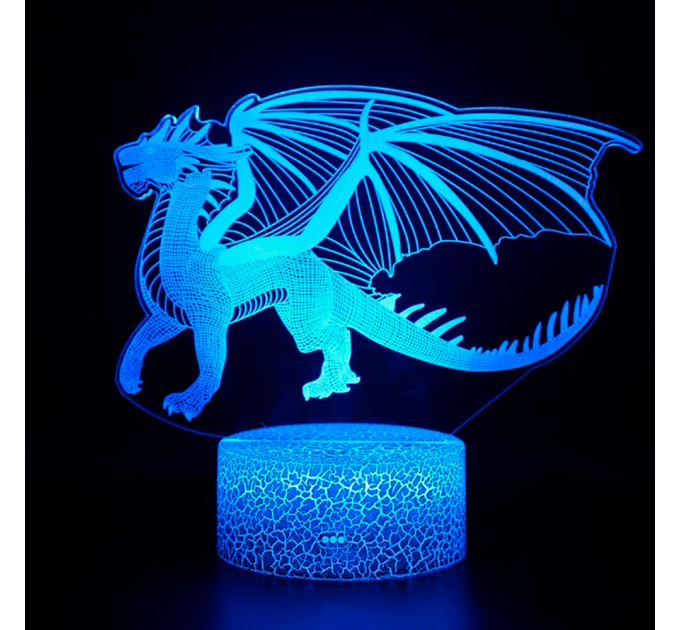 3D Светильник сенсорный Летящий дракон 15959-2-8