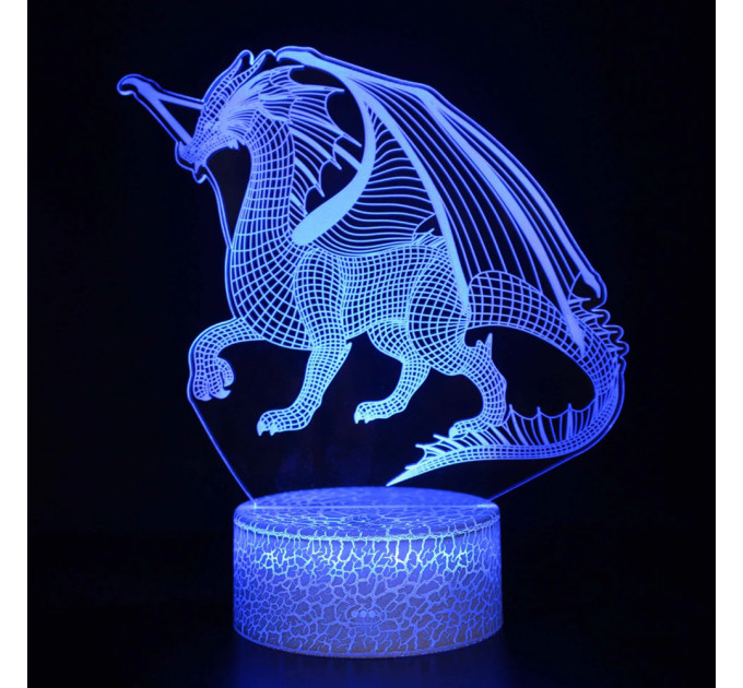 3D Светильник сенсорный Летящий дракон 15959-2-8