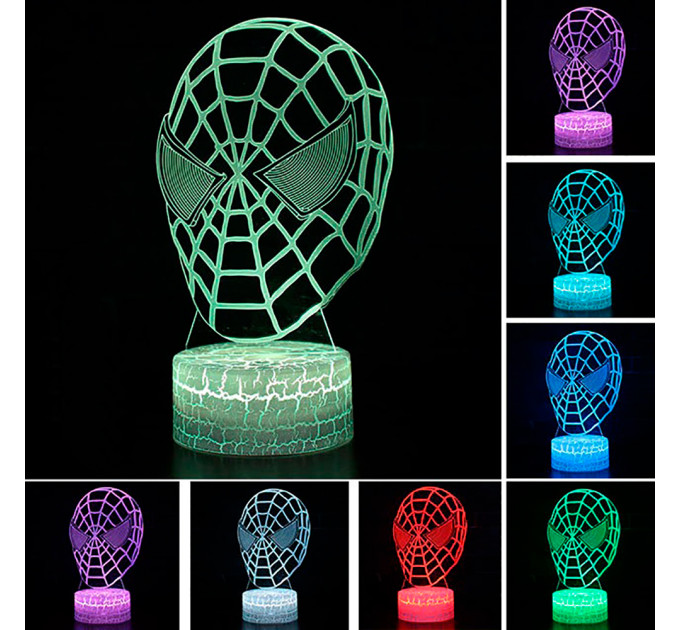 3D Світильник сенсорний Маска людини павука 15959-2-10