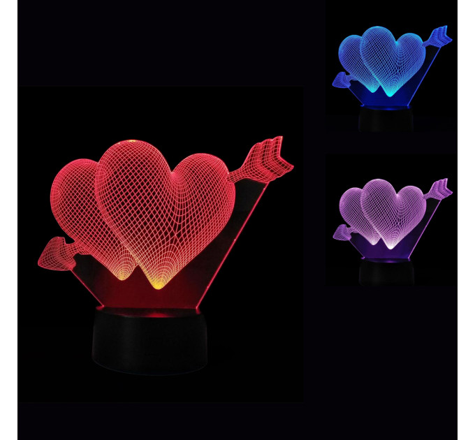 3D Світильник Серця 15959-2-4
