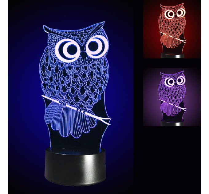 3D Світильник Сова 15952-3-8