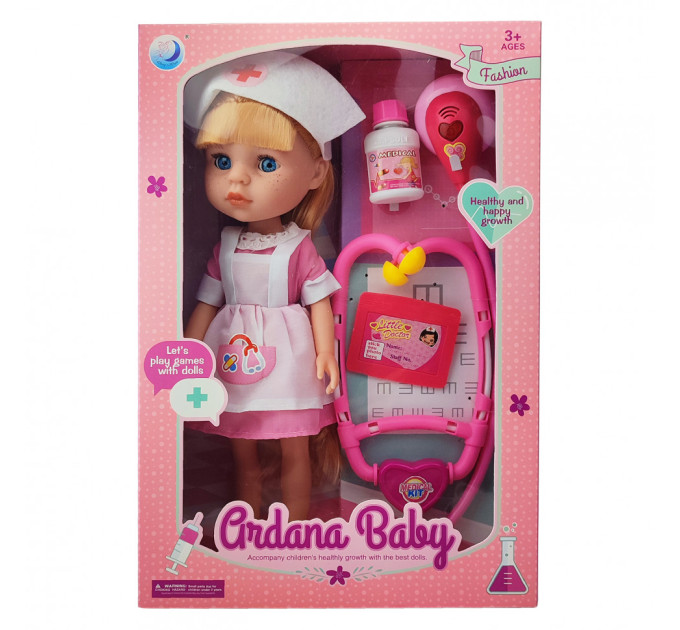 Ігровий набір з лялькою "Доктор" A717 стетоскоп, аксесуари, 32,5 см