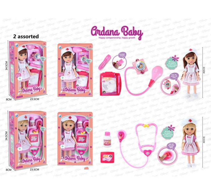 Ігровий набір з лялькою "Доктор" A717 стетоскоп, аксесуари, 32,5 см